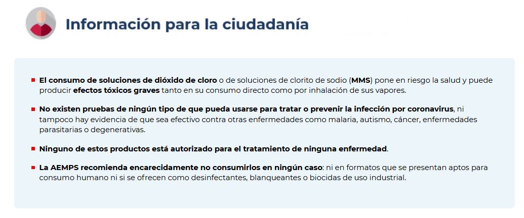 El dióxido de cloro (MMS) pone en peligro la salud de los