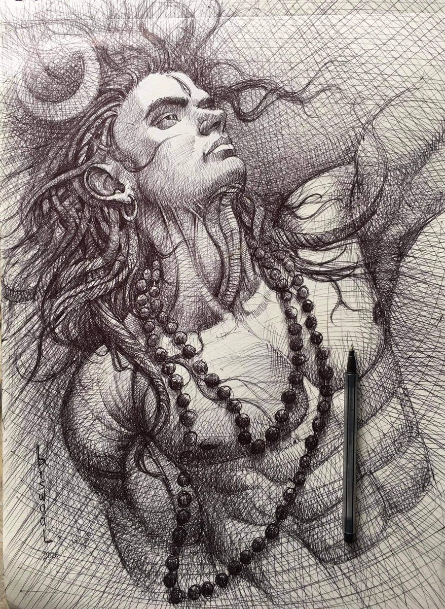 BIJAY BISWAAL on X Shiva the power within pen ballpenart sketch  SHIVA Mahadev Hinduism illustration characterdesign biswaalart  pencilsketch artwork crosshatch httpstcot43Ik2XrO6  X