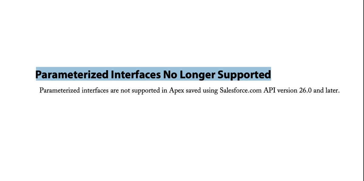 ruslankurchenko's tweet photo. TIL: Apex had Parameterized Interfaces (Generics) before #Winter13 release! ๐ฑ
https://t.co/MCN7GDIdl6
@SalesforceDevs @SalesforceArchs https://t.co/iLiI4qFWpa