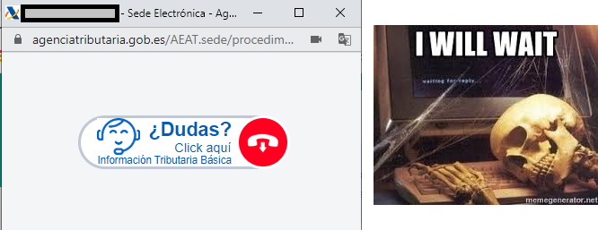 Ingenio_2010's tweet image. Mientras tanto at @agenciatributaria chat de audio de soporte #horrorcode #administracionpublica #software #programacion #aeat #sistemasinformaticos