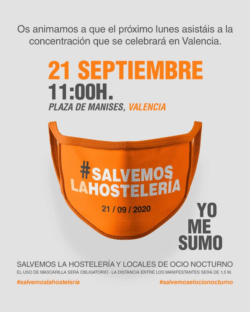 Apoyo a la #hostelería de #Valencia #salvemoslahostelería #salvemoselocionocturno