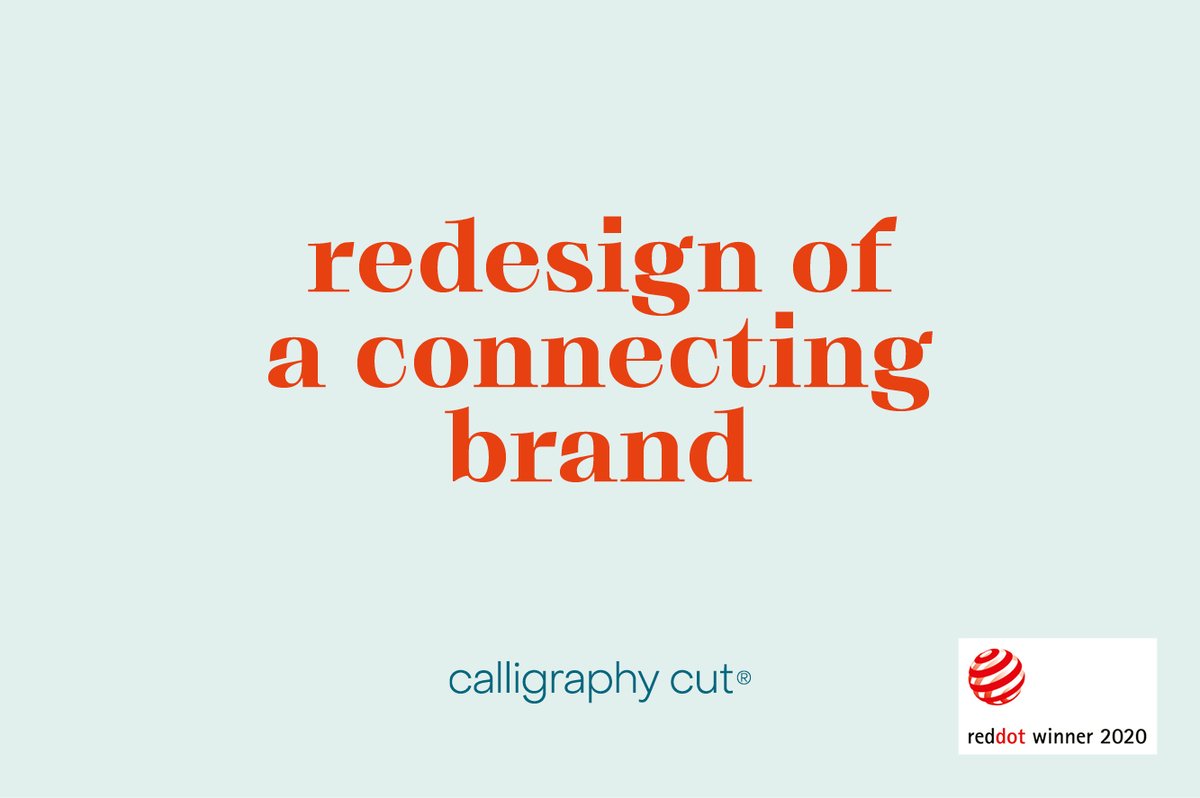 ungestrichen's tweet photo. NICE! Eines unserer neuesten Branding-Projekte wurde mit dem Red Dot 2020 in der Kategorie »Brand Design &amp; Identity ausgezeichnet. Für Frank Brormann und sein Team von calligraphy cut® durfte UNGESTRICHEN in einem spannenden Prozess das Redesign der Marke begleiten und umsetzten. https://t.co/0JYiE4z6eP