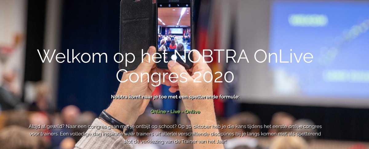 Op 30 oktober zal, in samenwerking met Dutch Training Professionals, het grootste ONLIVE congres voor trainend Nederland plaatsvinden. NOBTRA.LIVE

Nobtra leden en niet-leden zijn van harte welkom.

Programma/inschrijven: nobtra.live
<a href="/NOBTRA/">NOBTRA</a>