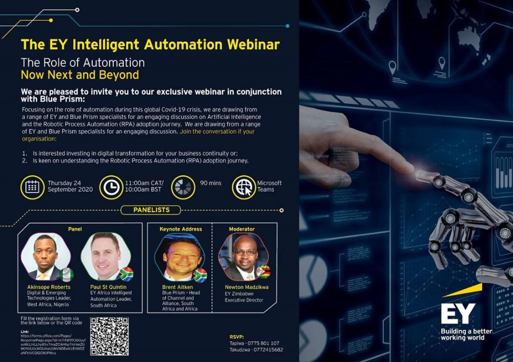 In the current business climate, boosting your digital transformation &amp; maximising your technology investments are the way of the future. Don’t miss our #EYZim #IntelligentAutomation conversation with industry specialists on practical Adaptive Automation.
spr.ly/6018Gv7HQ