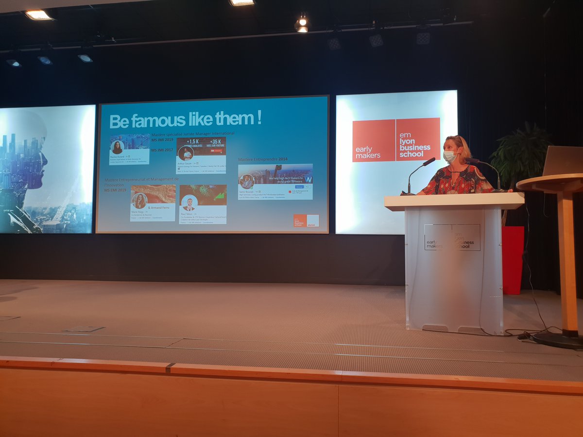 EMLYON's tweet photo. Bienvenue aux 355 nouveaux étudiants de nos 6 programmes Mastère Spécialisé® accueillis à distance par @IsabelleHuault, Présidente du Directoire &amp; Directrice Générale, et @oliviercat, Directeur des Programmes MS® et MSc in.
#earlymakers #rentrée2020 #backtoschool #backtoemlyon https://t.co/sPkJb1dQMw