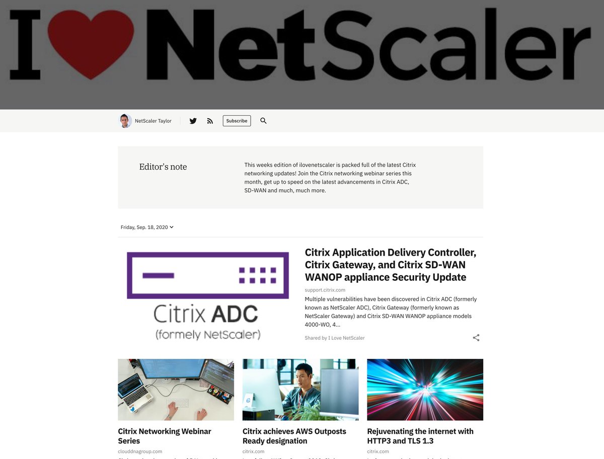 Jam packed with all the latest #Citrix #cloud #networking #news #ADC #SDWAN #ADM ilovenetscaler.com