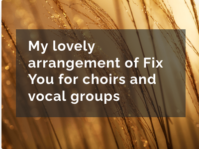 JamesHawkinsMus's tweet photo. https://t.co/jMezcATPEy
I originally arranged Coldplay's Fix You for isoChoir during lockdown and it had such a wonderful response I've published it, so now any choir or vocal group can learn it. Click to hear! https://t.co/3fgiutViIq