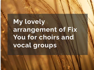 jameshawkinsmusic.com/vocal-arrangem… I originally arranged Coldplay's Fix You for isoChoir during lockdown and it had such a wonderful response I've published it, so now any choir or vocal group can learn it. Click to hear!