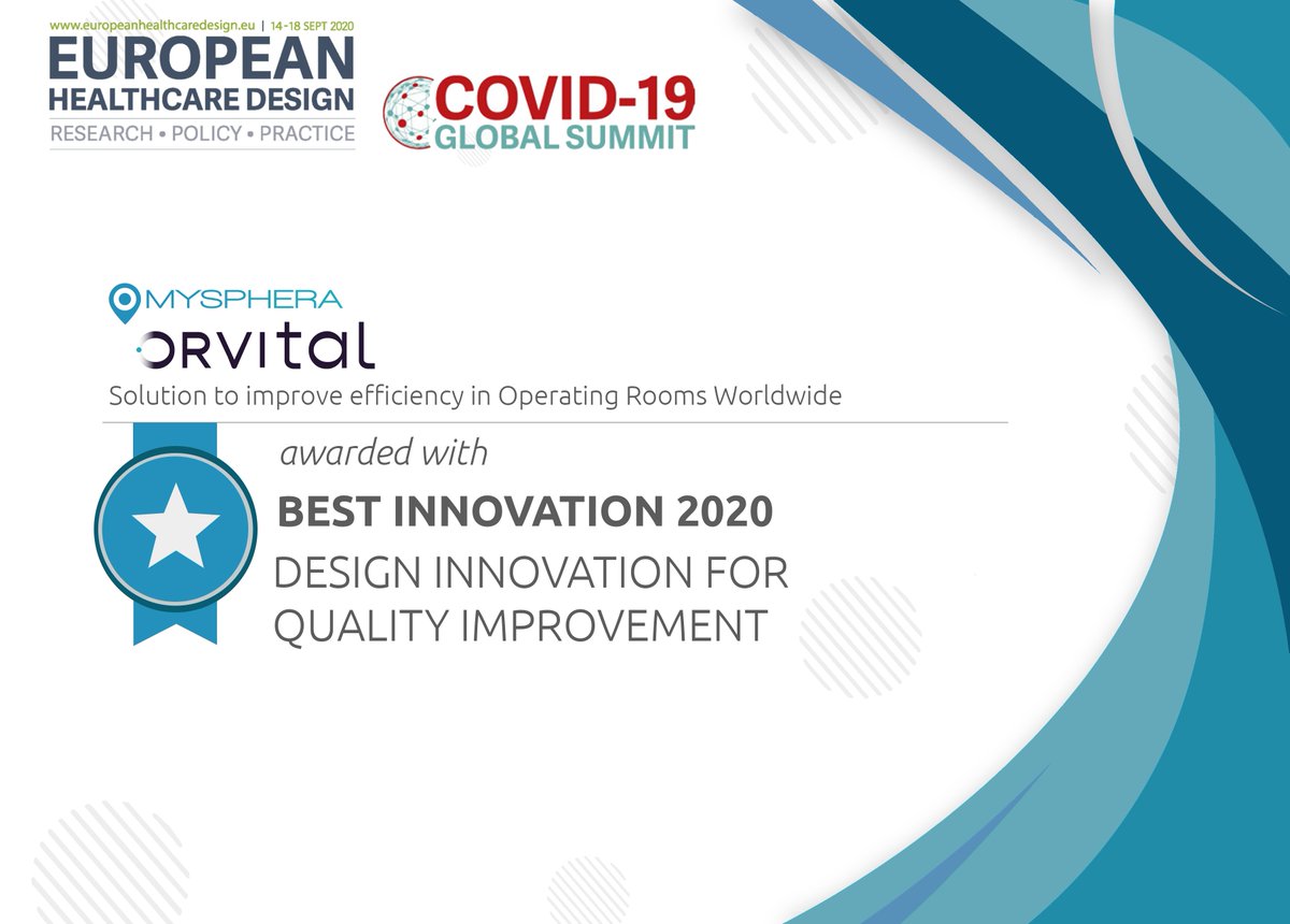 MYSPHERA (@mysphera) on Twitter photo We did it! Our ORVital solution has been chosen as the "BEST INNOVATION 2020: Design Innovation for Quality Improvement" during the last gala of the European Healthcare Design 2020 Awards. #EHD2020 #ORVital #Innovation
@EHD_2020 <a href="/jordirosi/">Jordi Rovira Simón</a> <a href="/EUeic/">European Innovation Council</a> <a href="/vallhebron/">Vall d'Hebron</a> We did it! Our ORVital solution has been chosen as the "BEST INNOVATION 2020: Design Innovation for Quality Improvement" during the last gala of the European Healthcare Design 2020 Awards. #EHD2020 #ORVital #Innovation
@EHD_2020 <a href="/jordirosi/">Jordi Rovira Simón</a> <a href="/EUeic/">European Innovation Council</a> <a href="/vallhebron/">Vall d'Hebron</a>