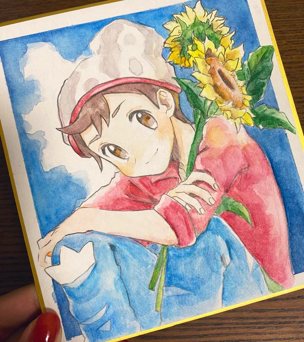 季節外れな色紙描いた 