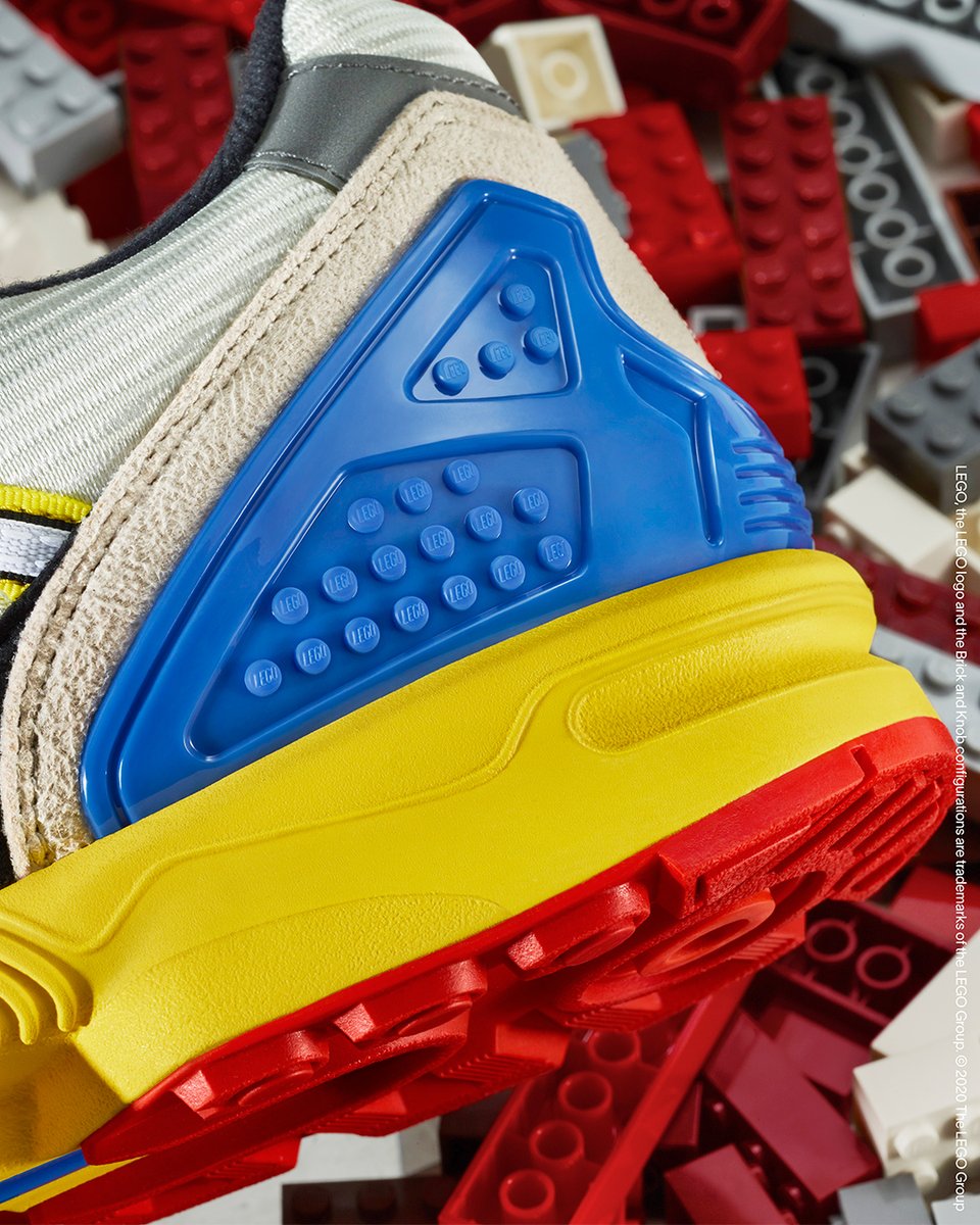 Footpatrol_ldn's tweet photo. LEGO x adidas Originals A - ZX 8000 . L is for LEGO... adidas Originals add a more playful aspect for the next instalment of the the A - ZX Series thanks to the help of Danish toy brand, LEGO. Coming soon to Footpatrol...! #adidas #adidasOriginals #ZXRunning #ZX8000 #LEGO https://t.co/on4Sej94fI