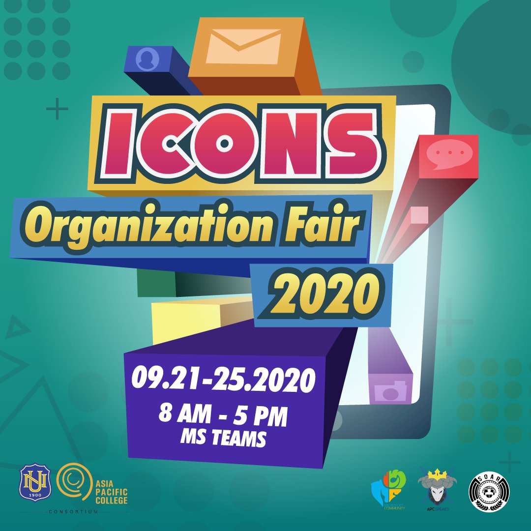 apcsoar's tweet photo. Be part of this year's ICONS: Organization Fair 2020 via MS Teams! ๐
Opening is about to start! Come and Join us, Rams! ๐โจ
Don't forget to use our official hashtags :
#APCOrgFair2020 ๐
#ICONS ๐คณ
#BeARam ๐ https://t.co/riDbeP4WH1