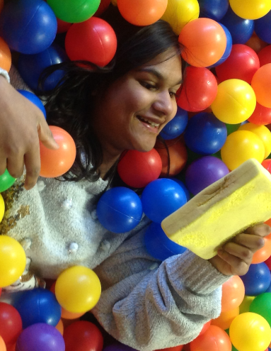 MacIntyreSchool's tweet photo. We are so fortunate to have our own ball pool! That smile! #LearningAboutColours #Exercise #CreativePlay https://t.co/m6JpHLqh0J