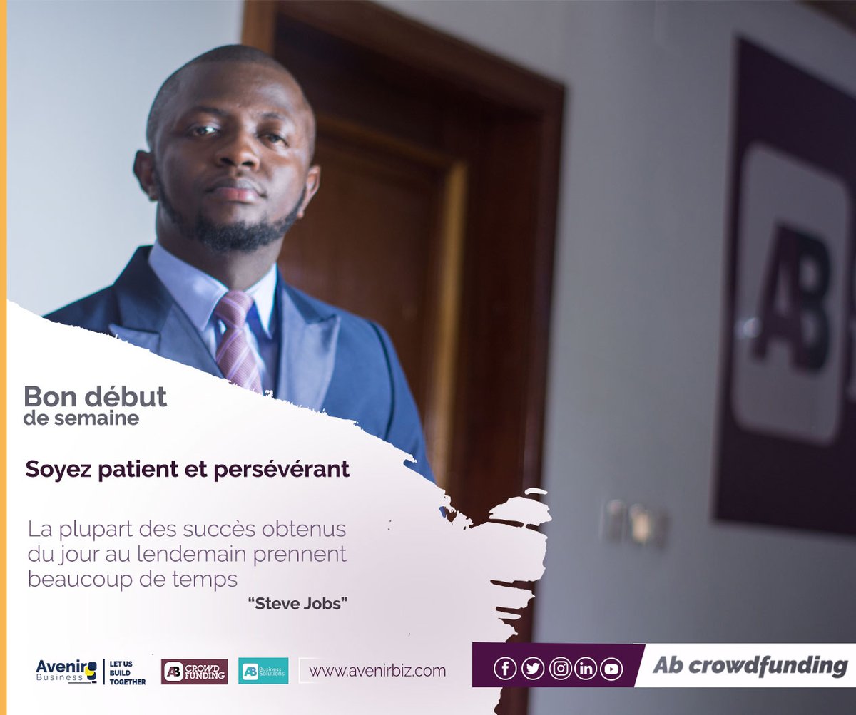 LumumbaPartners's tweet photo. Bon début de semaine.
Soyez patient et persévérant.
#ab #ABCrowdfunding #rdc #rdcongo🇨🇩 #makabo https://t.co/Odj8FljL4C