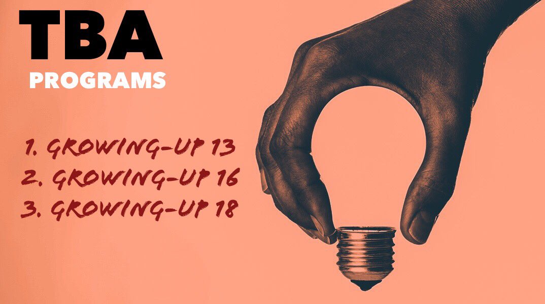 Our Transformational Discipleship Programs are tailor-made for 3 Age groups;
1. 13-15 [GROWING UP 13]
2. 16&amp;17 [GROWING UP 16]
3. 18-20 [GROWING UP 18]