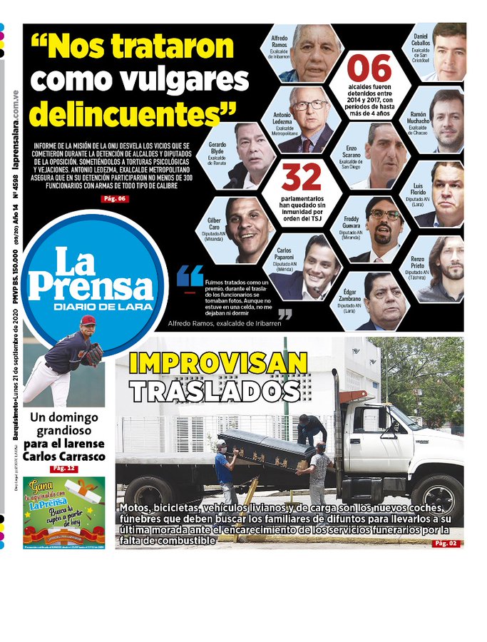 Primera Página LA PRENSA DE LARA