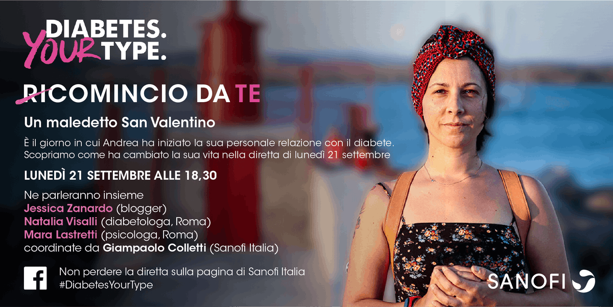 5azioni's tweet photo. Quando ti comunicano una diagnosi di diabete inizia una relazione che dura una vita.
Non perdete la diretta con Andrea, che ci racconterà le sue paure, il percorso di accettazione della diagnosi e come vive ora la malattia.
#5azioni
#RicomincioDaTe
#DiabetesYourType https://t.co/QkCzvBFEVu