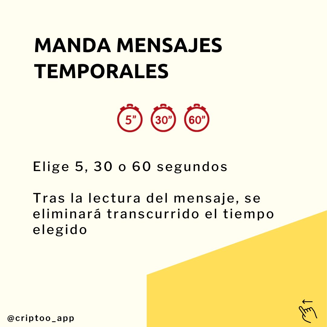CriptooApp's tweet image. Con la mayoría de apps de mensajería no tienes un control de los mensajes y archivos que mandas. A veces se hacen screenshots, y otras se reenvían. 

Criptoo cambia las normas.

#criptoo #criptooapp #seguridad #privacidad #claves #tips #protege #movil #control #redessociales