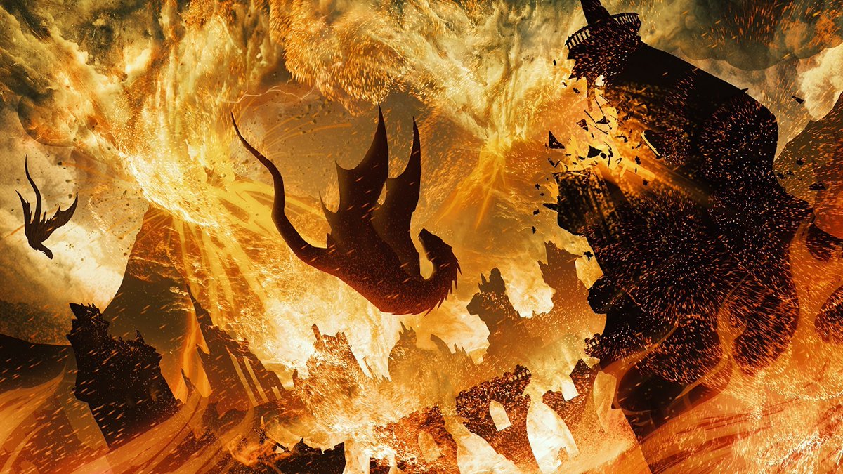 En l'an 114 avant la conquête, le drame se produisit. Une explosion absolument colossale des 14 flammes plongea la ville dans le chaos, les flammes et la lave. La terre trembla si fort que les plus grandes tours s'effondrèrent. Même les dragons brûlèrent.
