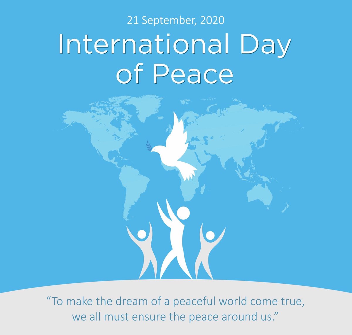 Peace starts with you; it lives in our heart. Let us spread compassion, kindness, and hope in the face of this pandemic and live in harmony with one another. #InternationalPeaceDay #InternationalPeaceDay2020