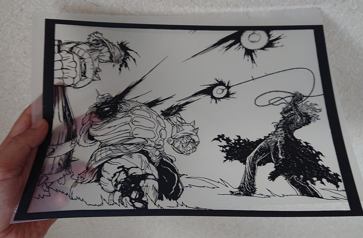 ゆき ニンジャスレイヤー ゲイシャ カラテ シンカンセン アンド ヘル より ジェノサイド サイクロプス切り絵 白を多くして サツバツ そしてゼン という感じを目指してみたんですが 私の技量程度ではなかなか 何たる余湖先生の圧倒的サツバツ空間