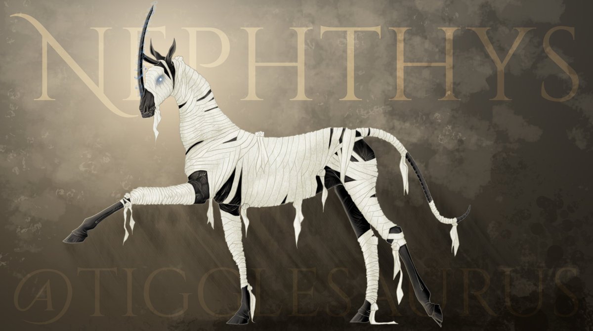 I take it back, Monday is going well so far! This is Nephthys, named after the Egyptian Goddess who supports souls on their way to the afterlife and consoles those left behind. She has trouble with her appearance, and wraps herself in bandages to hide her dry and wrinkled skin 🦄