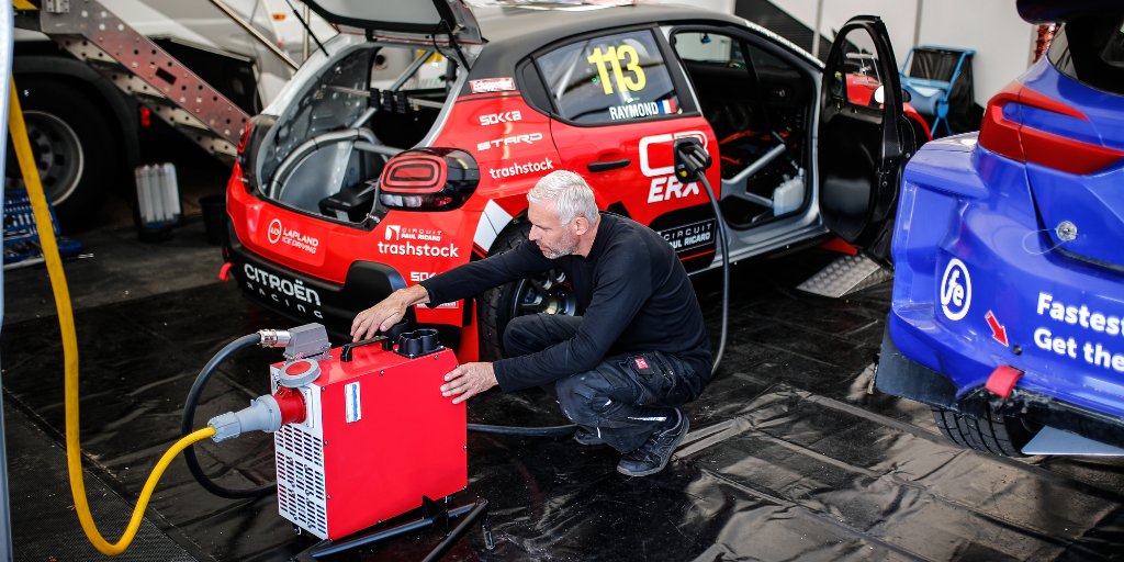 The Electric <a href="/Citroen/">Citroën</a> C3 ERX had sparks flying on the #NesteRigaRX track! ⚡️🏁
First race of <a href="/CyrilRaymondRX/">Cyril Raymond</a> and first win in <a href="/projekteseries/">Projekt E</a>  <a href="/FIAWorldRX/">FIA World Rallycross Championship</a> electric, also congrats to the team STARD ! 🥇