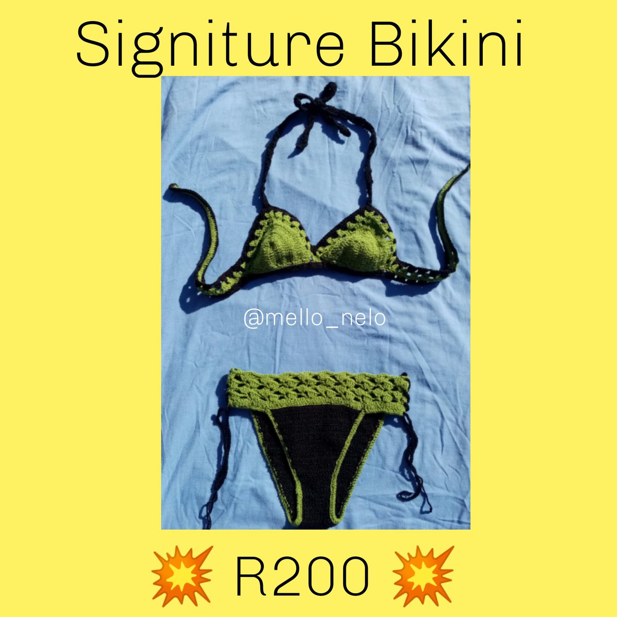 Mello_NeloC's tweet photo. Handmade Crochet Bikinis for sale. Custom Made to order.
All Sizes. Various Colours
Based in Pretoria.
R60 Paxi Courier elsewhere.

#GirlsTalkZA #GirlzTalkZa #GirlBuyZA #crochet #crochettops #handmade #kamo #Level1Lockdown #MadeInSouthAfrica #buylocal #crochetbikini https://t.co/Vu8RPkc36I