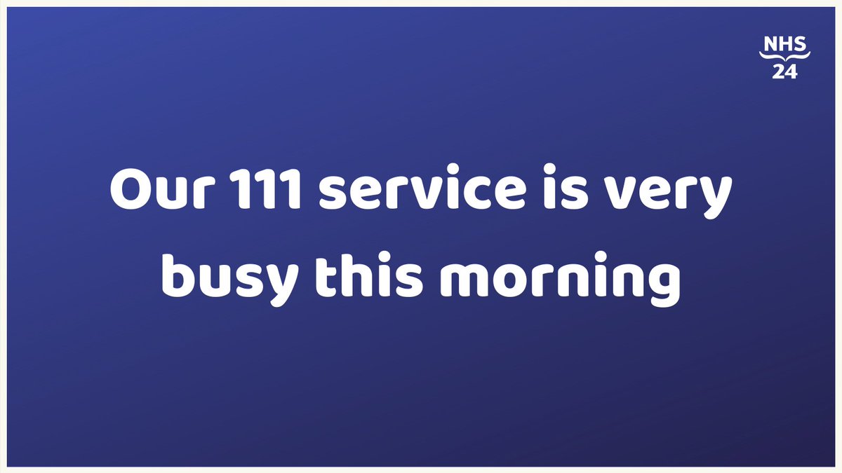 Our 111 is very busy today so you may have a longer than usual wait to get through. Information thread below⬇️