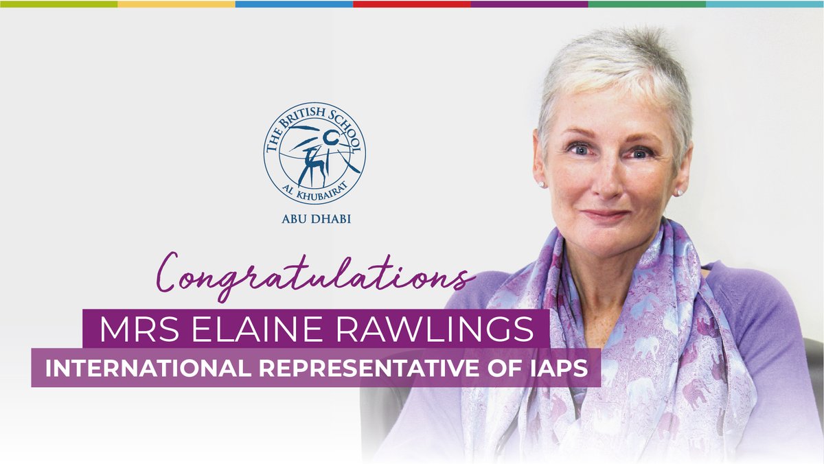 BSAKAbuDhabi's tweet photo. We are extremely proud of our @BSAKprimHead, Mrs Elaine Rawlings, who has been chosen to be the International Representative of The Independent Association of Prep Schools (@iapsuk). #BSAKOutstanding #InspiringSchools #WeAreBSAK #OnlyAtBSAK @BSAKheadmaster https://t.co/HEbhoM6Rpy