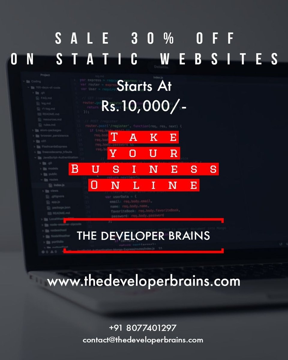 TheDeveloperBr2's tweet image. Take Your Business Online.
The Developer Brains.
Web Based Software Startup India.
👉 Visit us at:
thedeveloperbrains.com
👉 Email Id: contact@thedeveloperbrains.com
#thedeveloperbrains
#StartUpIndia