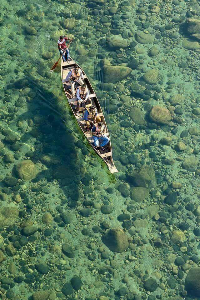 The crystal clear waters of Dawki river in Meghalaya, India. 😍❤️