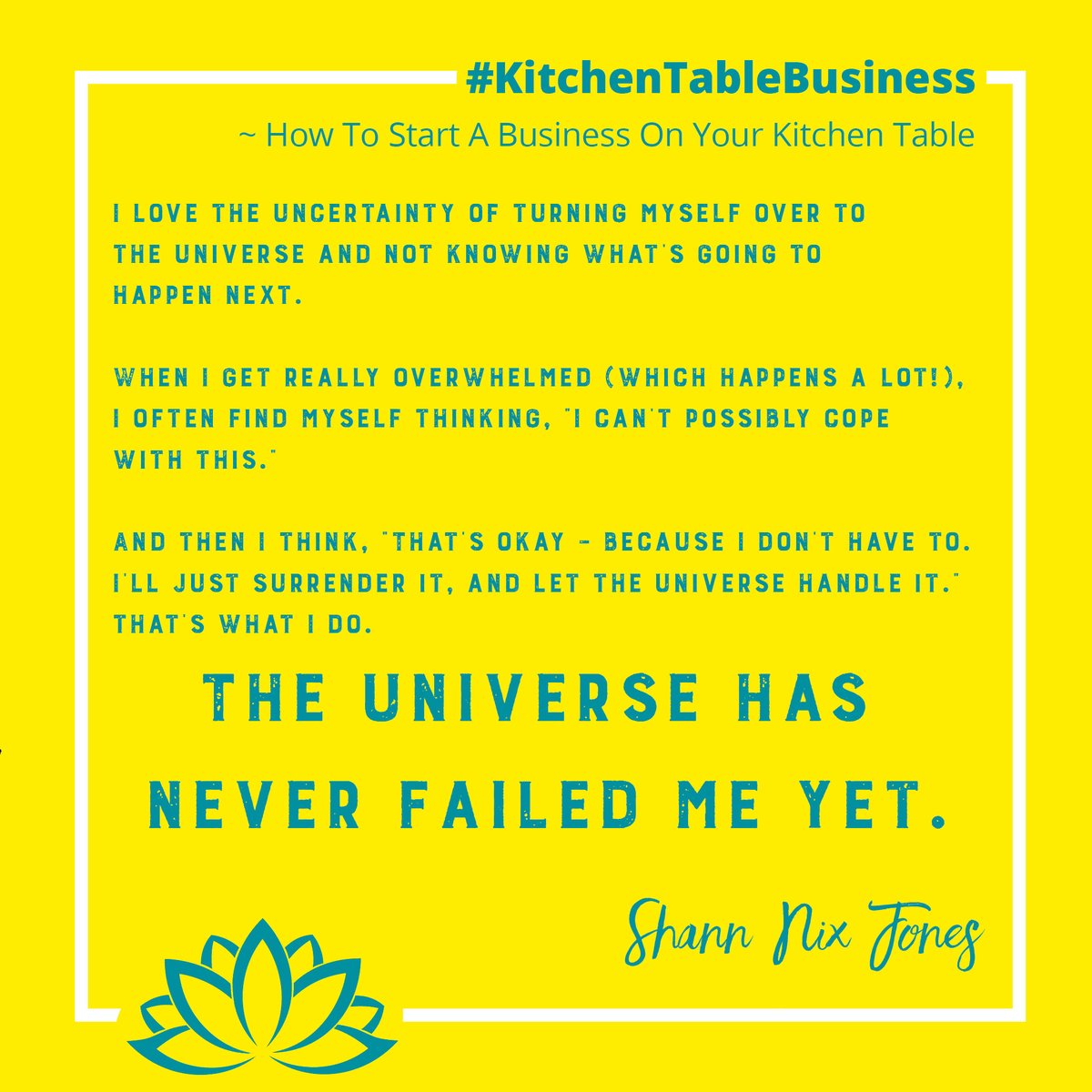 #KitchenTableBusiness - with <a href="/ShannNixJones/">Shann Nix Jones</a>