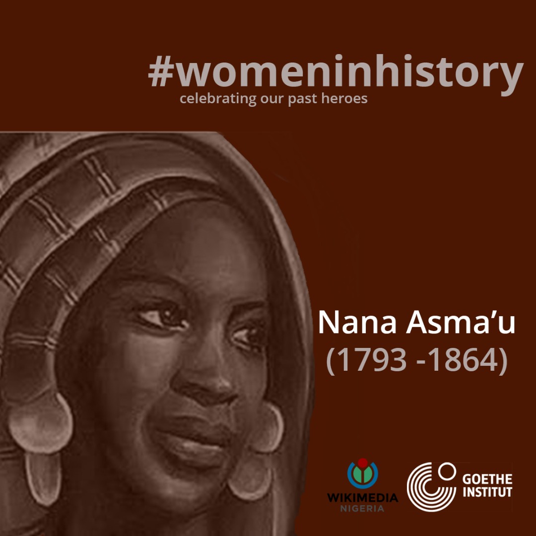 WikimediaNG's tweet photo. #Womeninhistory
Nana Asmaʼu ( Nana Asmaʼu bint Shehu Usman dan Fodiyo, 1793–1864) was a princess, poet, teacher, and a daughter of the founder of the Sokoto Caliphate, Usman dan Fodio.
Read more: https://t.co/rU6N83EjCPʼu
#DecoloniseTheInternet #GiNigeria
#DTI #DTILanguages https://t.co/xRjfFSlbNa