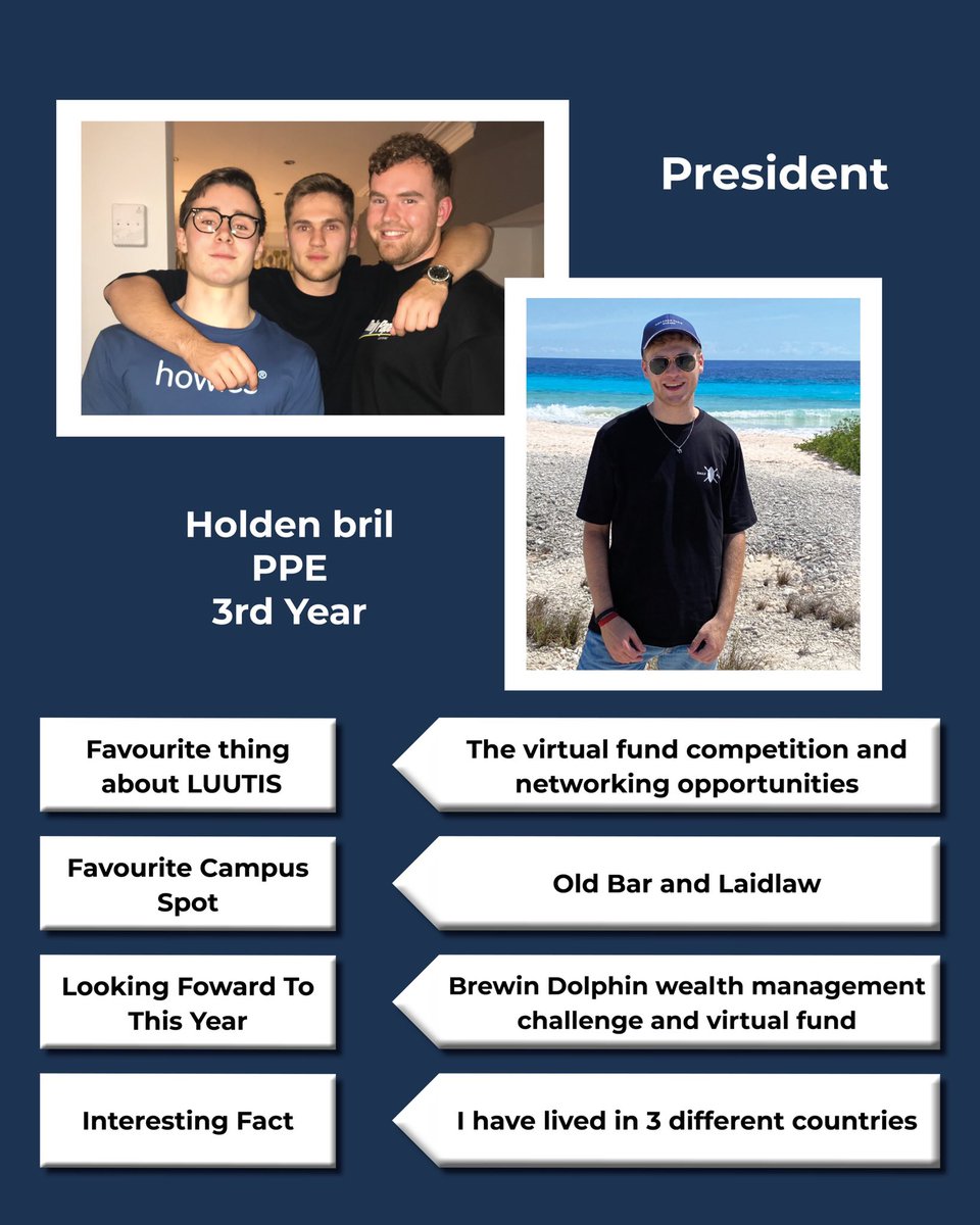It’s that time of year again... It’s time to welcome your 20/21 committee! 🎉First up is our President Holden Bril. Being a former LUUTIS fund head he’s got the experience and has been busy leading the team in preparations to make this the best (virtual) semester! #leeds #trading