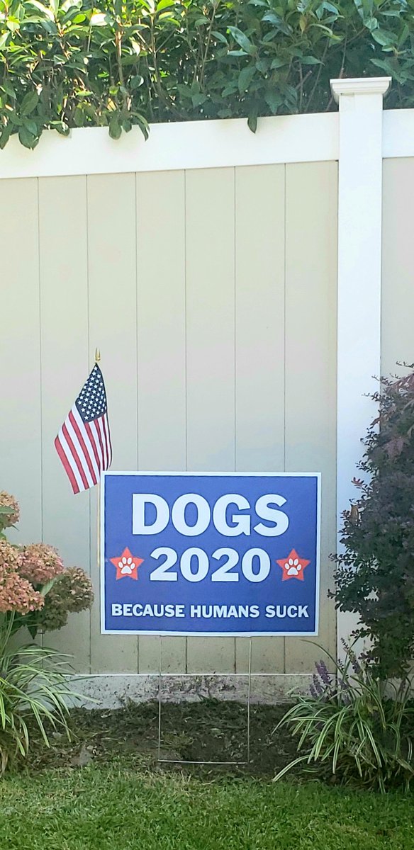 NamesTaken373's tweet image. New yard sign. #dogsrule #humanssuck