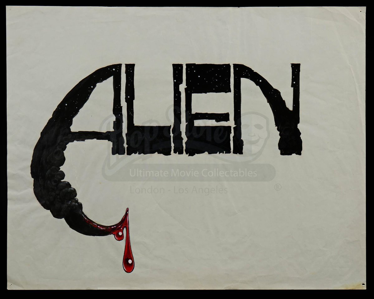 Title Concept Sketch for a possible Alien logo by Ron Cobb.