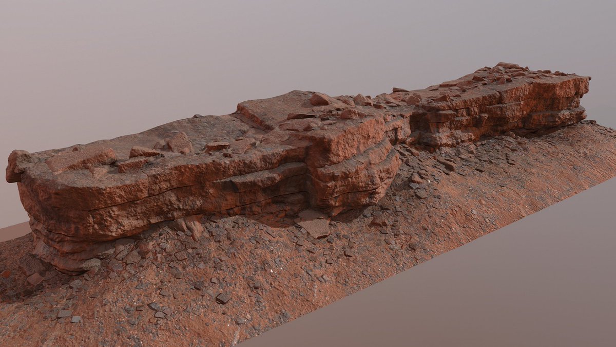 iansmithartist's tweet image. Some WIPs from the weekend. Procedural rock ledge, made in #houdini and textured in #substancepainter #weekendwip