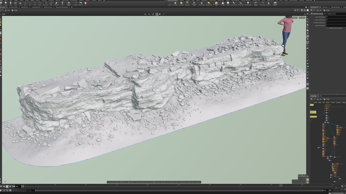 iansmithartist's tweet image. Some WIPs from the weekend. Procedural rock ledge, made in #houdini and textured in #substancepainter #weekendwip