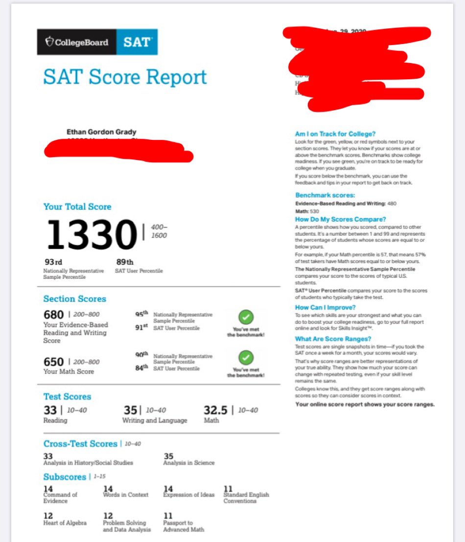 Scored a 1330 on my first SAT attempt!