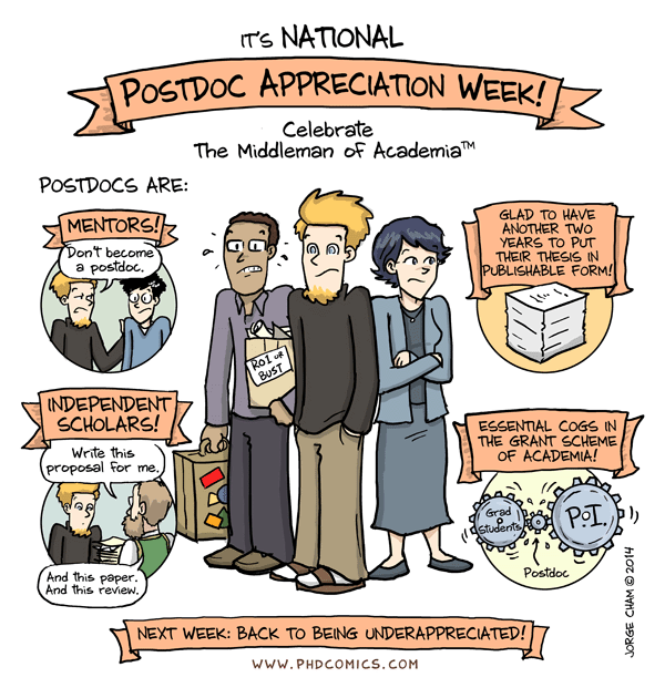 Mehdi Saeidi (@drmehdisaeidi) on Twitter photo Happy Postdoc Appreciation Week!🥳
I wish all postdocs, the middleman of academia, a very appreciated week😉
<a href="/UK_NPAW/">UK NationalPostdocAppreciation</a> <a href="/imperialcollege/">Imperial College London</a>
#NPAW2020 #LovePostdocs #NPAWgifChallenge
Image credit: pda.mit.edu Happy Postdoc Appreciation Week!🥳
I wish all postdocs, the middleman of academia, a very appreciated week😉
<a href="/UK_NPAW/">UK NationalPostdocAppreciation</a> <a href="/imperialcollege/">Imperial College London</a>
#NPAW2020 #LovePostdocs #NPAWgifChallenge
Image credit: pda.mit.edu