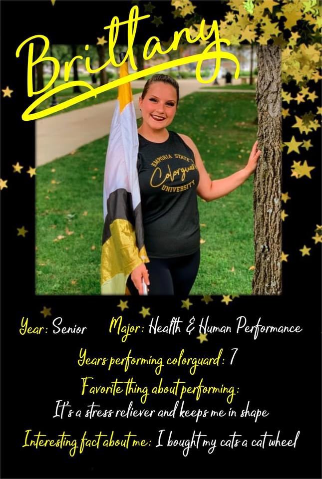 ESUColorguard's tweet photo. 🖤💛Member Feature Monday💛🖤!!!

Today's feature is our lovely captain Brittany and veteran member Katelyn. They has been a part of the ESU Colorguard for three years and has some amazing rifle and sabre skills! https://t.co/RtJ0eY4Uih