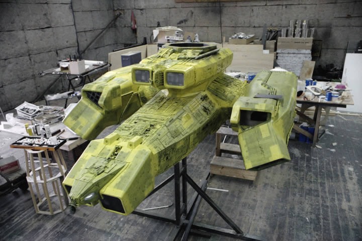 The design that served as the foundation for the model.That's why the model was first painted in yellow.