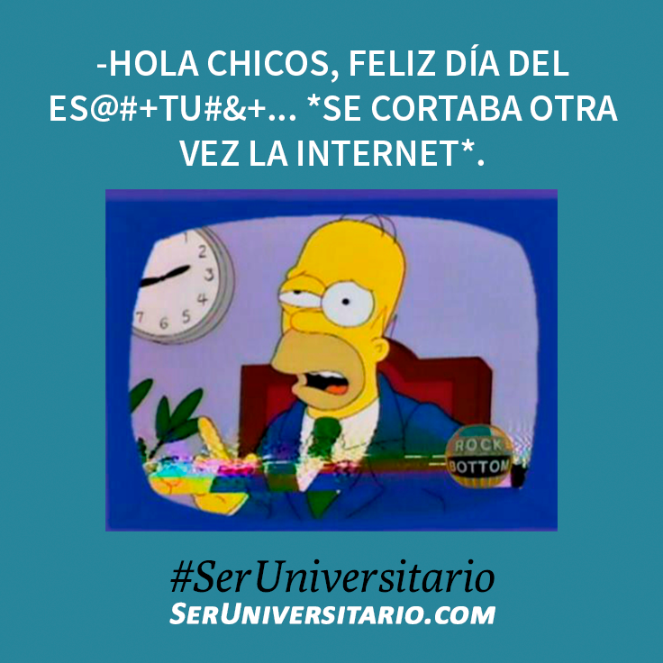 SerUniv's tweet photo. -Hola chicos, feliz día del ES@#+TU#&amp;+... *Se cortaba otra vez la internet*. #SerUniversitario #DíaDelEstudiante (vía @BMingiaca) https://t.co/Suy8i3Lo1J