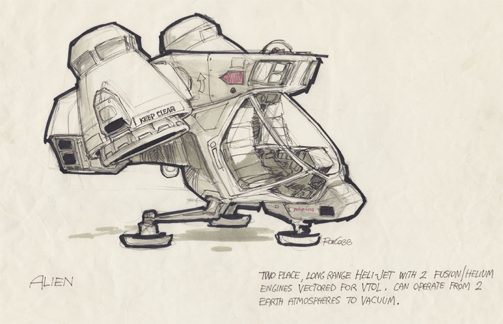 Other Ron Cobb ship designs for Alien (1979).