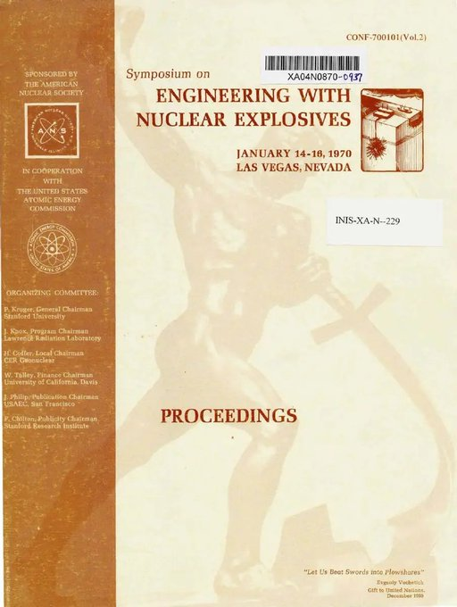 While AEC working on 4th-generation fissionless fusion weapons, Lawrence Livermore (LLNL) was quite active trying to find more immediate & practical ways to reduce radioactive fallout as part of Project Plowshare's efforts to promote the idea of "peaceful nuclear explosions"18/