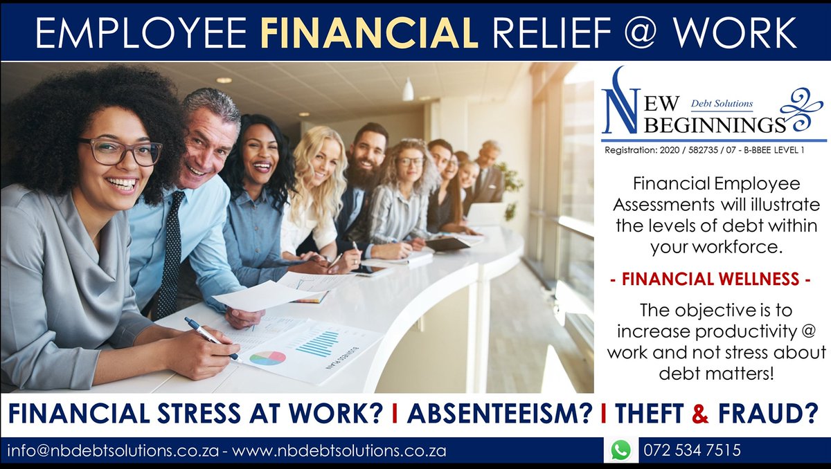 debt_new's tweet image. Reduce financial stress in the workplace and increase productivity - nbdebtsolutions.co.za