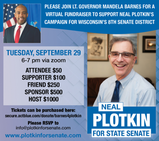 NealPlotkin1's tweet photo. Are you RSVP'd to our virtual fundraiser with @LGMandelaBarnes? You won't want to miss this! Rsvp here: https://t.co/dI0dwGdVfI https://t.co/arBBNNpoIz