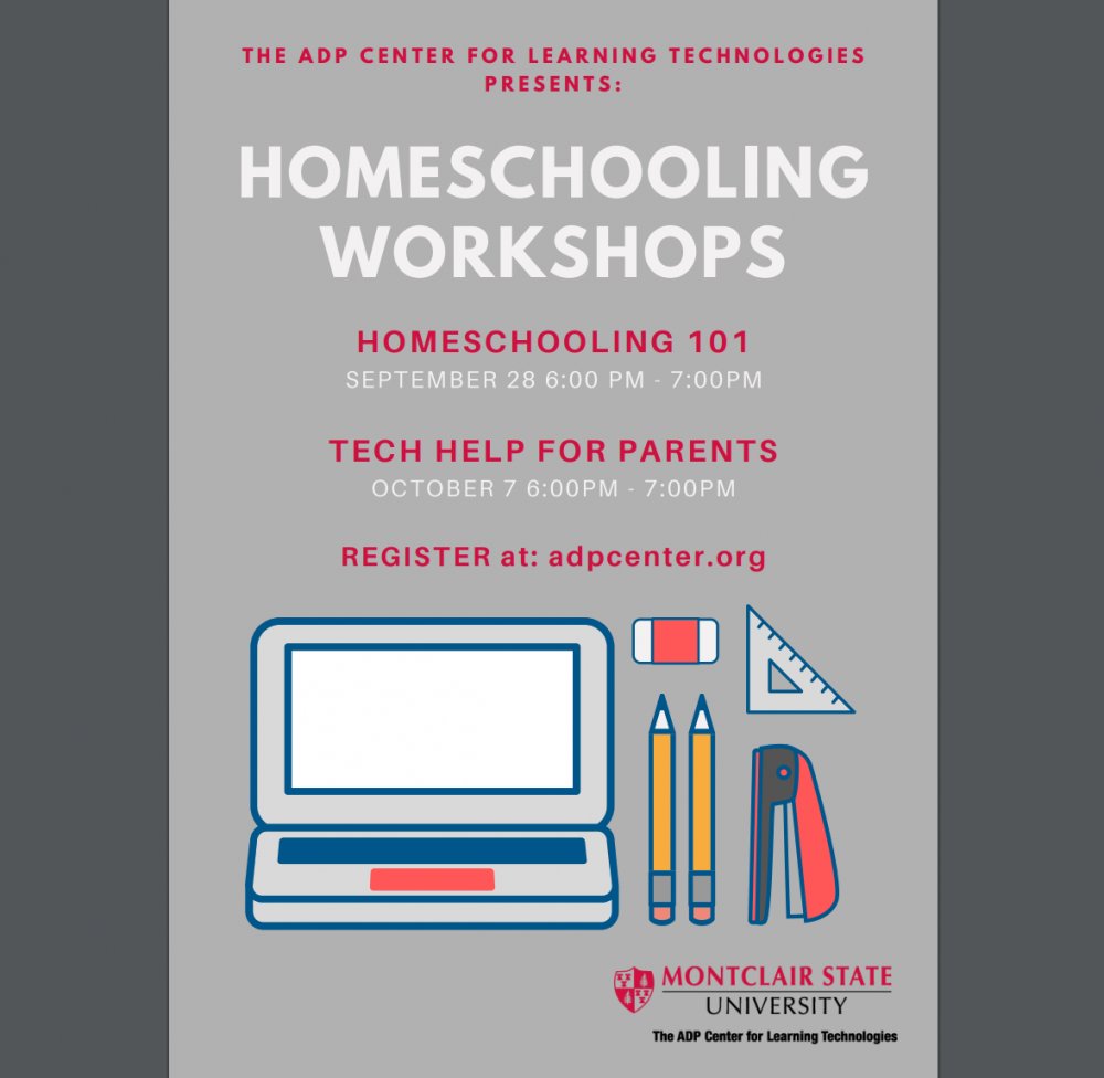 ADPCenter's tweet photo. Join us next Monday for our first Homeschooling 101 Workshop for students grades Pre K-5 held via Zoom! We will discuss apps and websites helpful to you and your child. Register at https://t.co/81MfYUMHv8 @MSUCEHS @montclairstateu #ADPCenter https://t.co/xsUU4Nc8TE