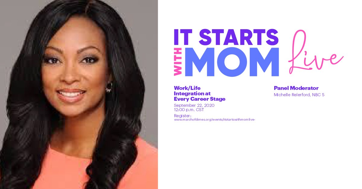 Join us live tomorrow as @MRelefordNBC of <a href="/nbcchicago/">NBC Chicago</a> leads an engaging conversation around work &amp; life integration at every career stage. Visit bit.ly/3bU1eaI to register so you won’t miss It Starts With Mom Live form Chicago! #marchofdimes #itstartswithmom #nbcchicago